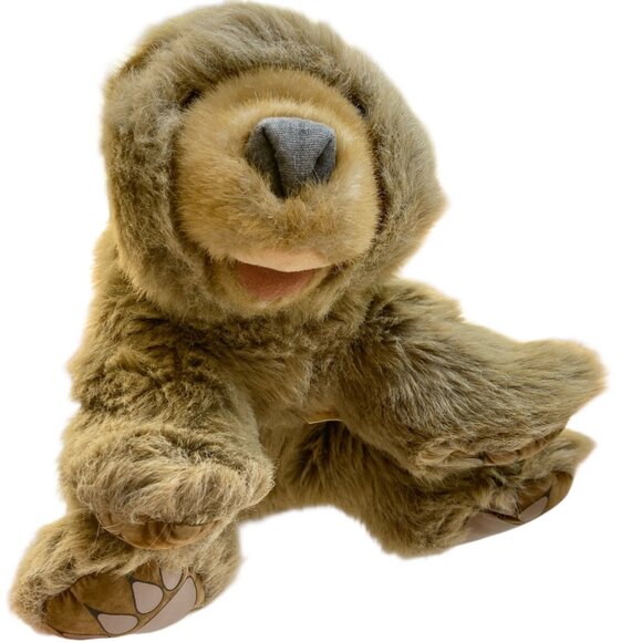 Grizzly Bear Hand Puppet Light Brown Folkmanis Puppets Plush Stuffed Animal - Picture 1 of 14